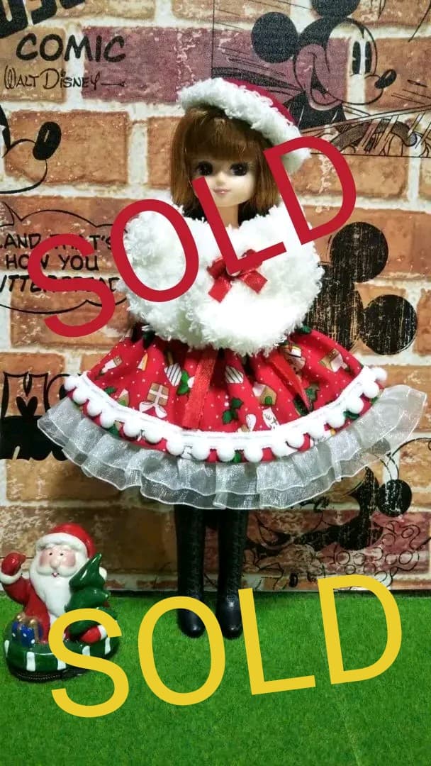 クリスマス リカちゃん服 人形 洋服 ハンドメイド 2267