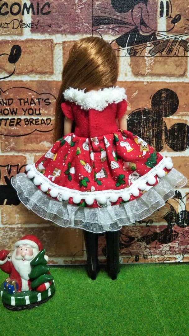 クリスマス リカちゃん服 人形 洋服 ハンドメイド 2267