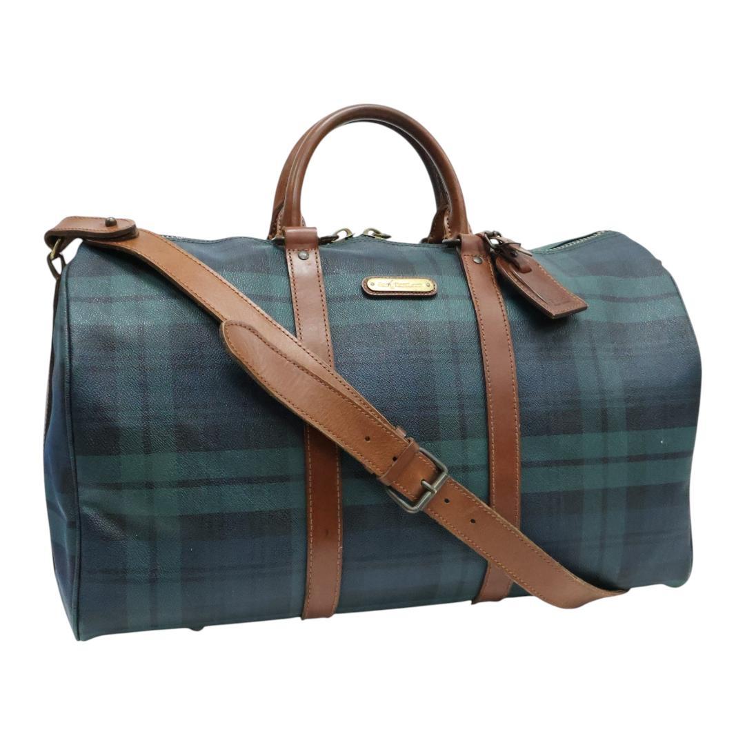 ポロ ラルフローレン ボストンバッグ 2way グリーン PVC 旅行バッグ