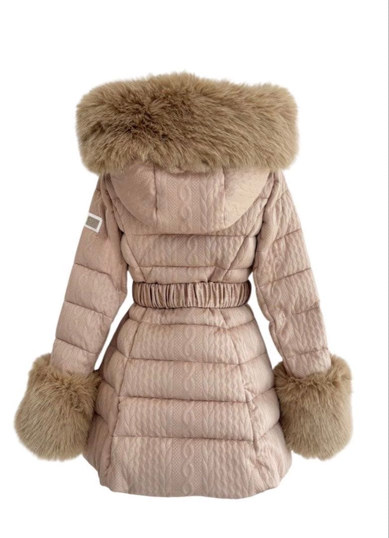 michellMacaron ミシェルマカロン ケーブル柄ベルトダウンコート