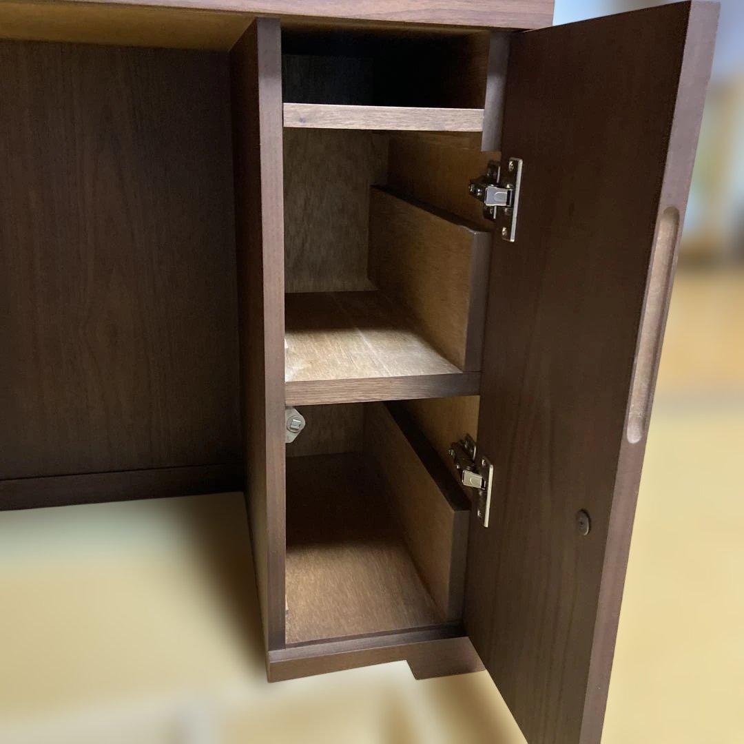 ダークブラウン木製ドレッサー 三面鏡　女優鏡