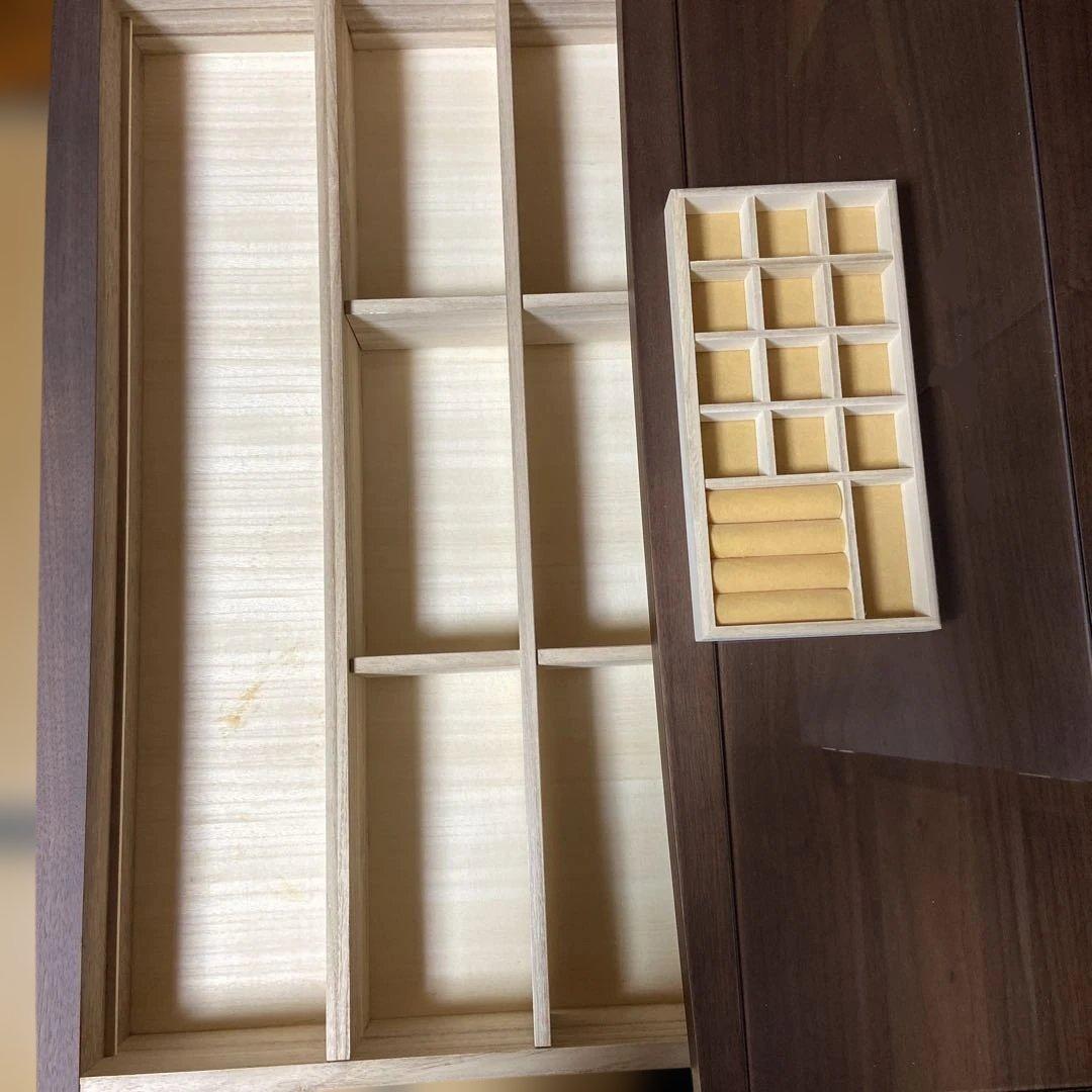 ダークブラウン木製ドレッサー 三面鏡　女優鏡