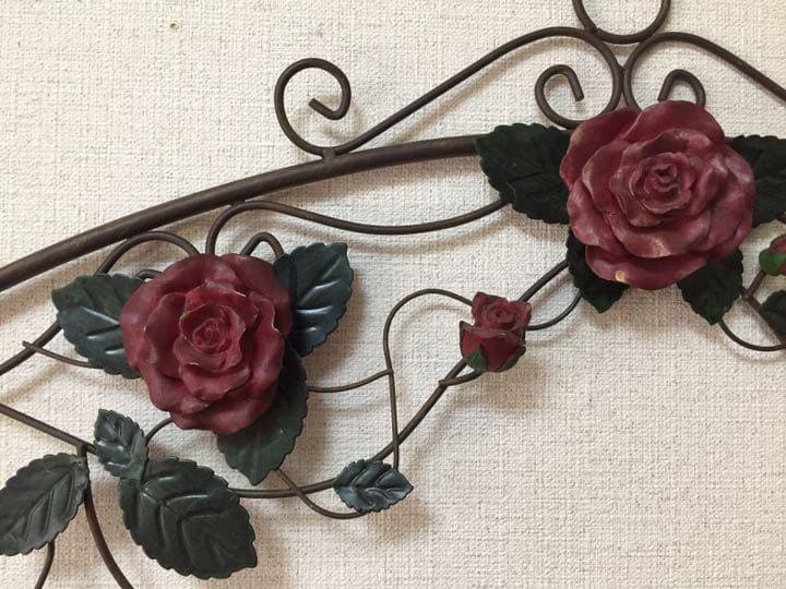 アメリカ アンティーク☆ローズウォールフックハンガー壁掛け 帽子掛けコートフック