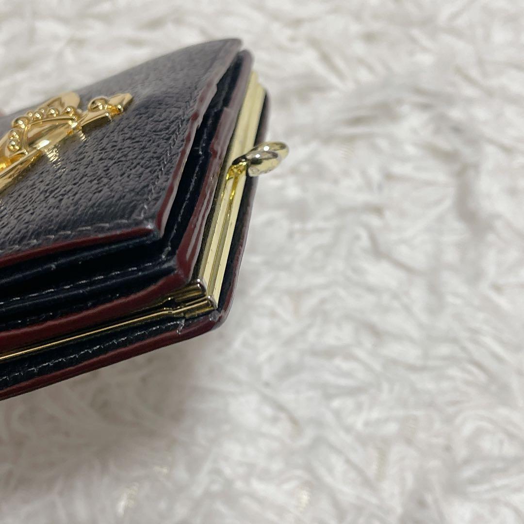 Vivienne Westwood 二つ折り財布 レザー がま口 黒 ブラック