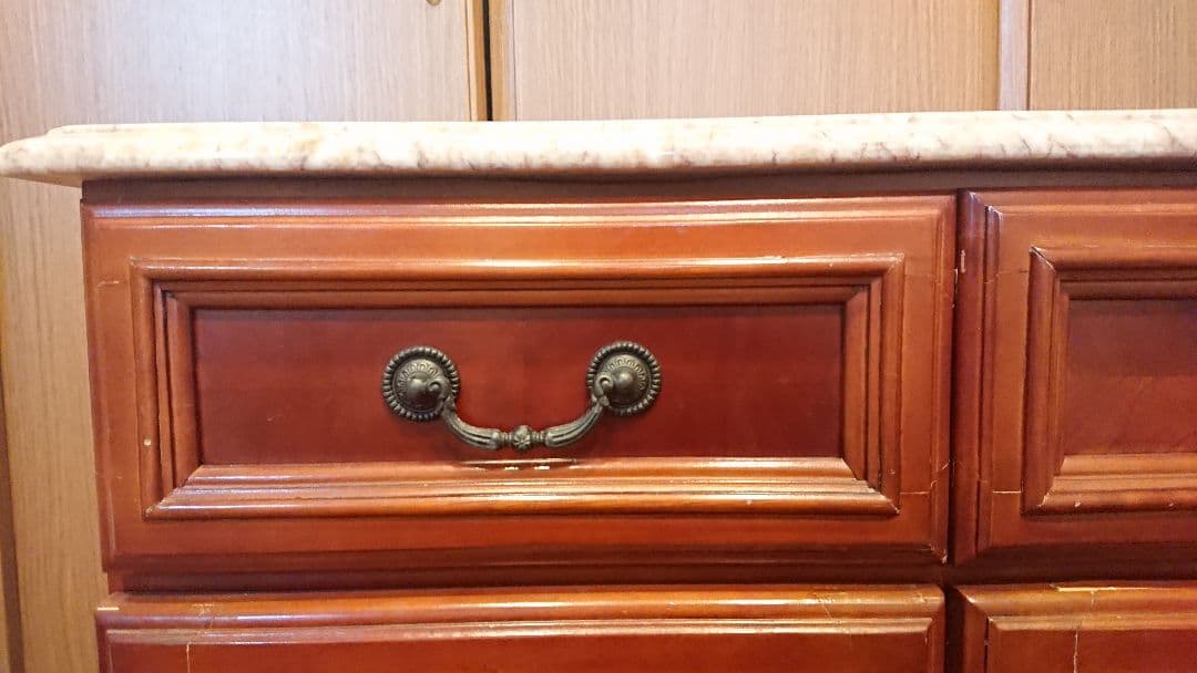 英国アンティーク マーブルトップキャビネット 大理石