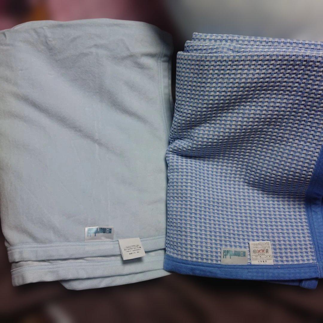 ①丸八真綿 マルハチオリジナル グッスリープダウン 専用カバーシーツ２枚 ブルー