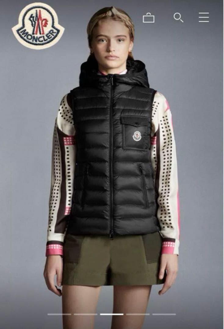 新品同様 モンクレール ライトダウンベスト GLYCO TG0 ブラック