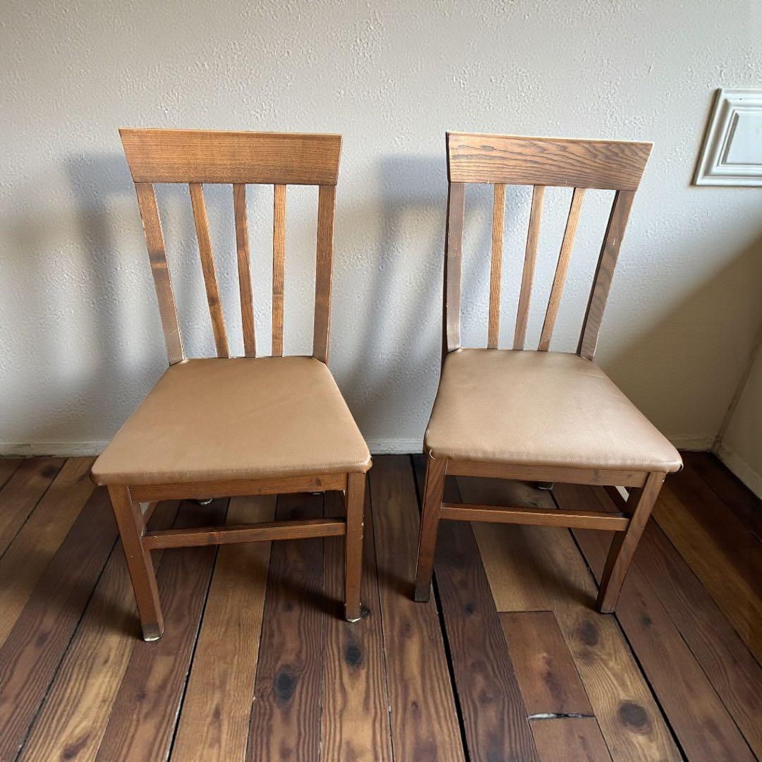 341 カリモク木製チェア2脚セット 北欧ナチュラル おしゃれ ダイニングチェア