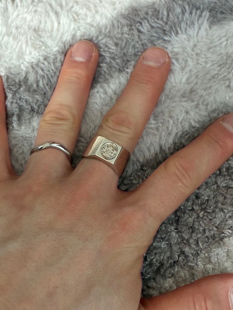 ライオンハート　シルバー 六角形リング エンブレム付き　23号