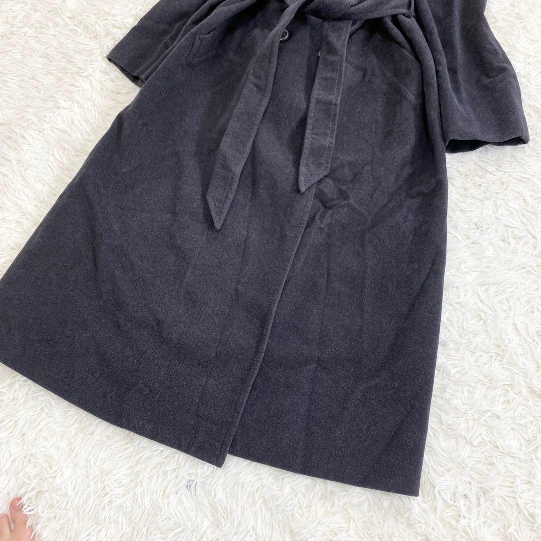 【極美品】デルバ ベルテッドコート マキシ リアルファー アンゴラ カシミア