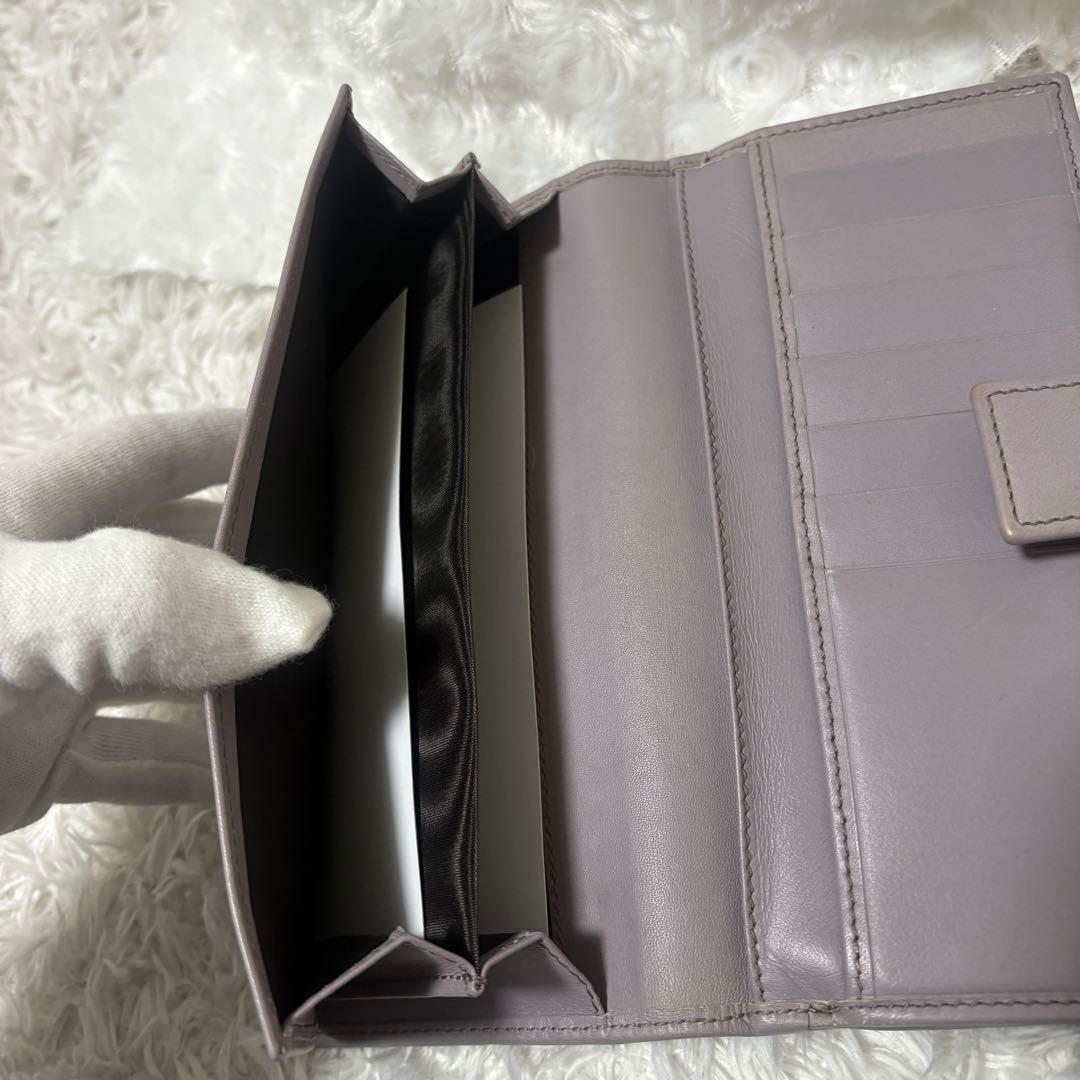 【希少】グッチ インターロッキング 二つ折り 長財布 ゴールド金具 グレージュ