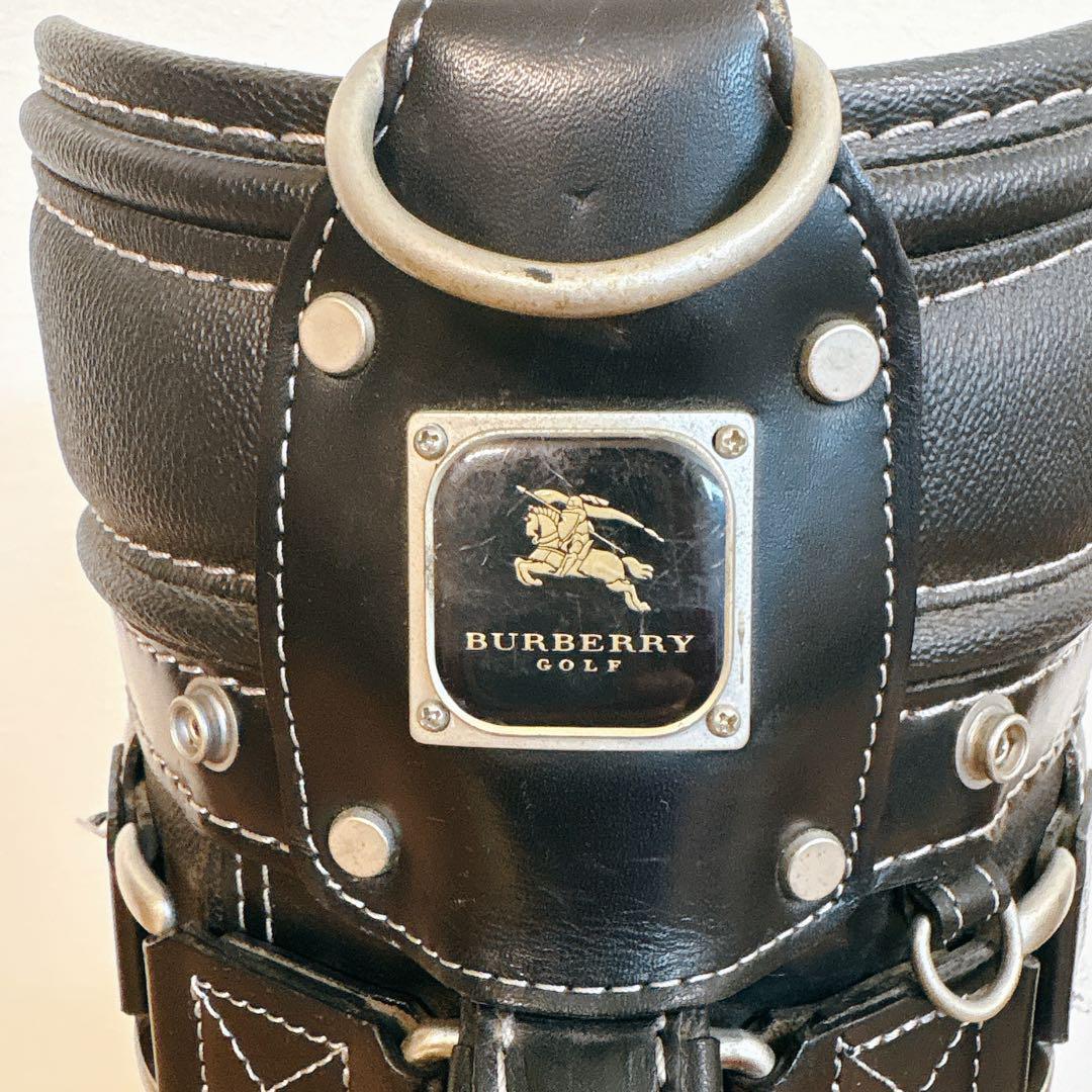 ✨送料無料✨ バーバリー ゴルフ キャディバッグ ゴルフバッグ レザー ブラック