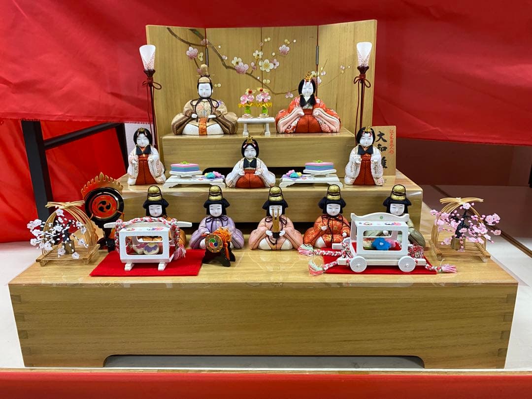 雛人形　木村一秀作　江戸木目込人形　十人飾り三段セット・アウトレット商品