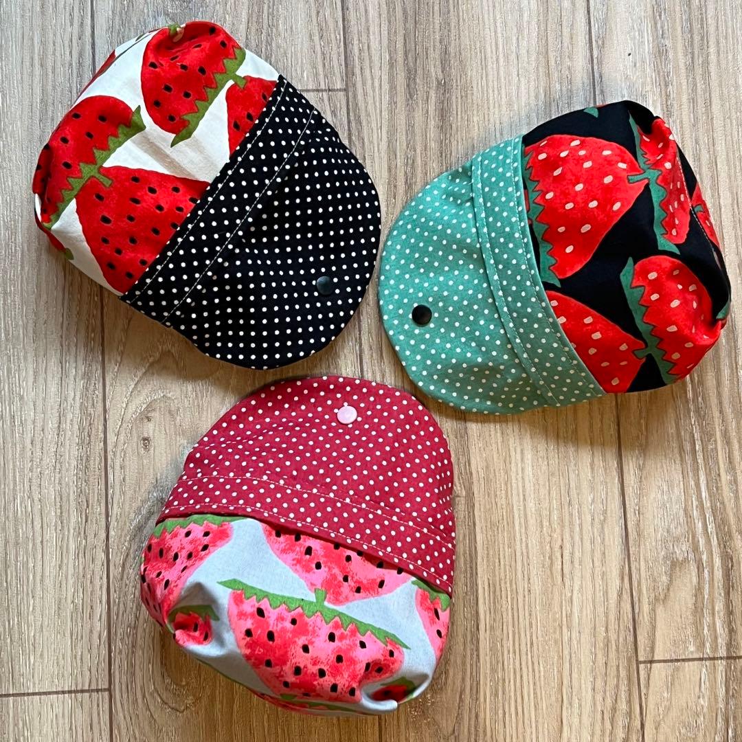 キラキラ⭐️⭐️エプロン✖️2 苺のぷっくりポーチ✖️3