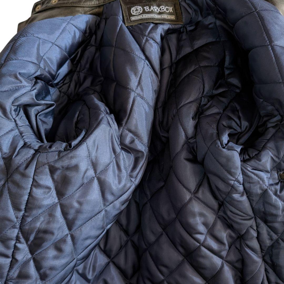 バークボックス 裏キルティング レザー ライダースジャケット 38 ブラック