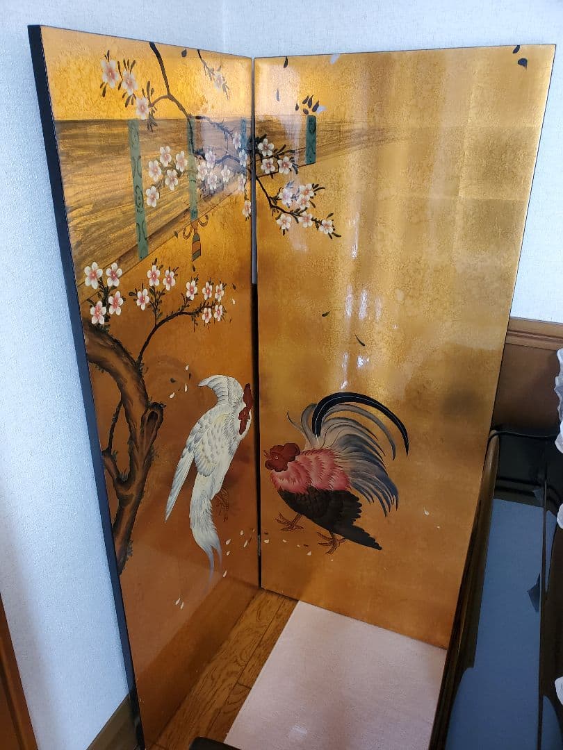 屏風 金箔 漆塗り ついたて パーテーション 骨董品