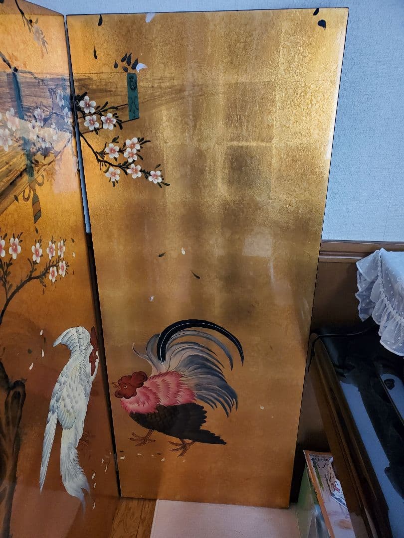 屏風 金箔 漆塗り ついたて パーテーション 骨董品