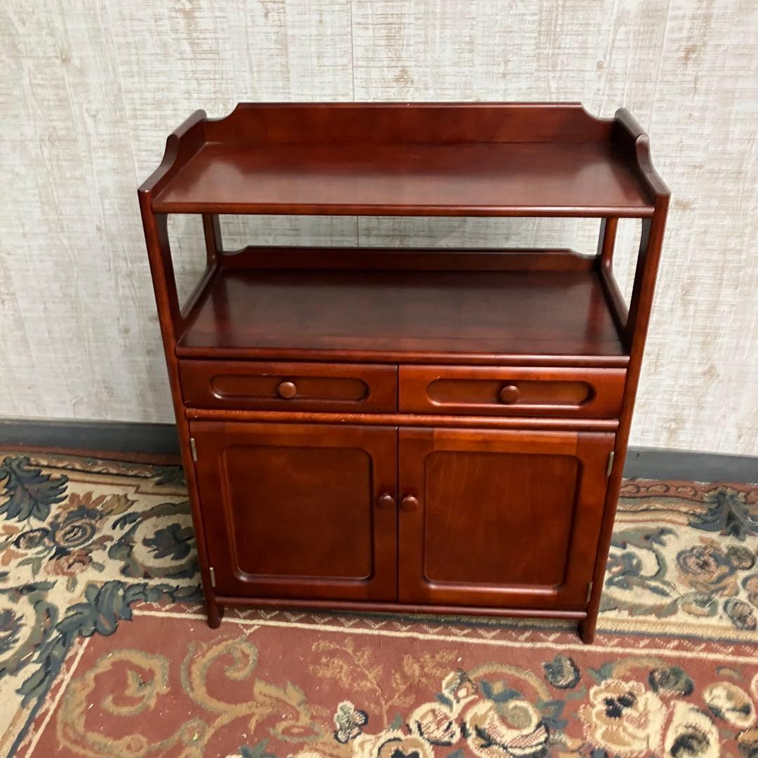 昭和レトロ 木製コンソールテーブル コールキャビネット 電話台 花台 古家具