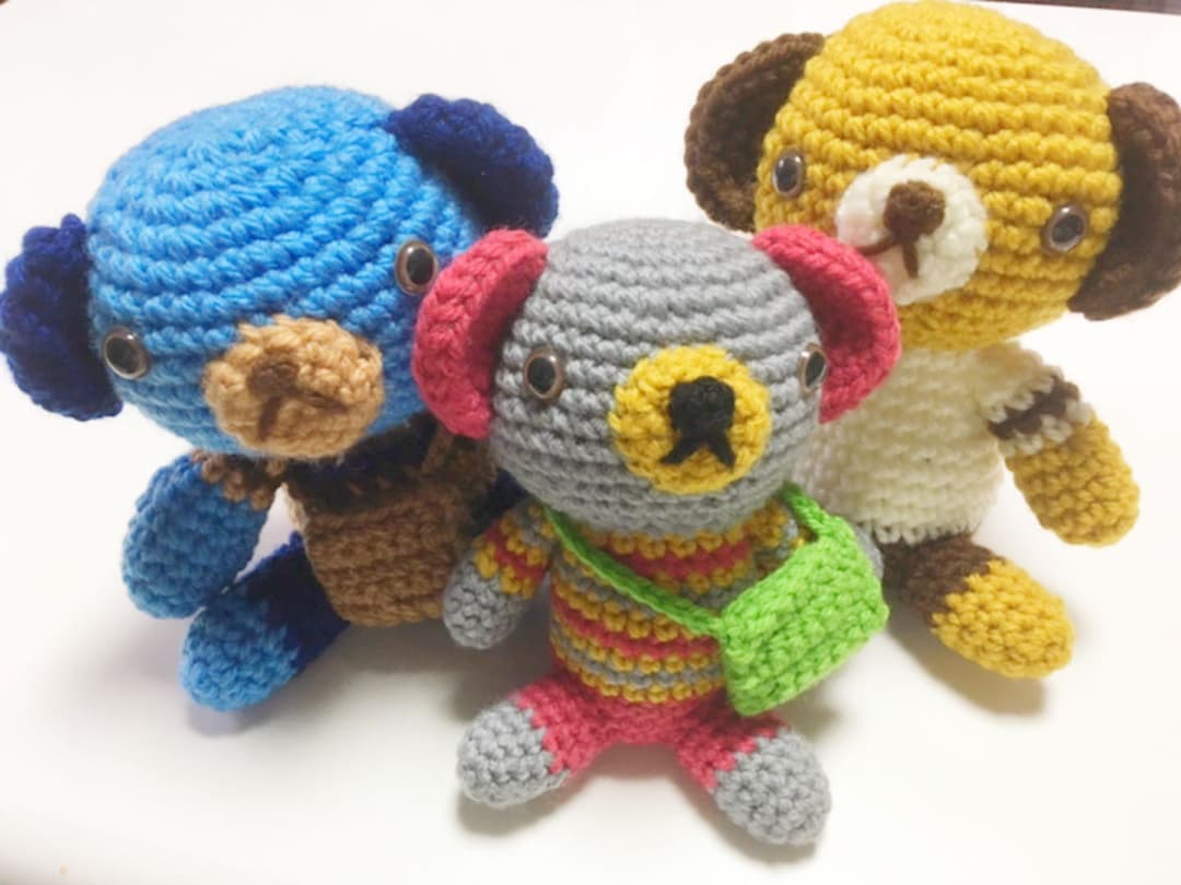あみぐるみ ベア 3体セット ハンドメイド くま 手づくり