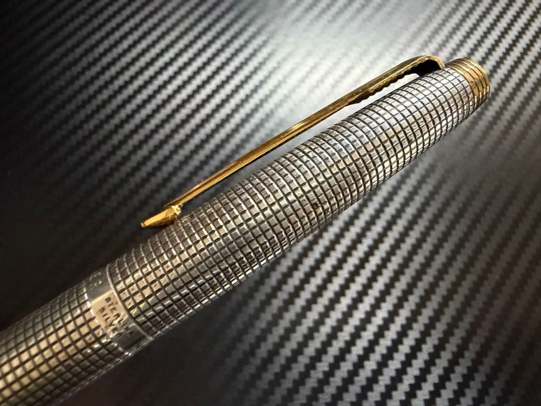 極美品 パーカー フラットトップ 75 65 F 万年筆 スターリングシルバー