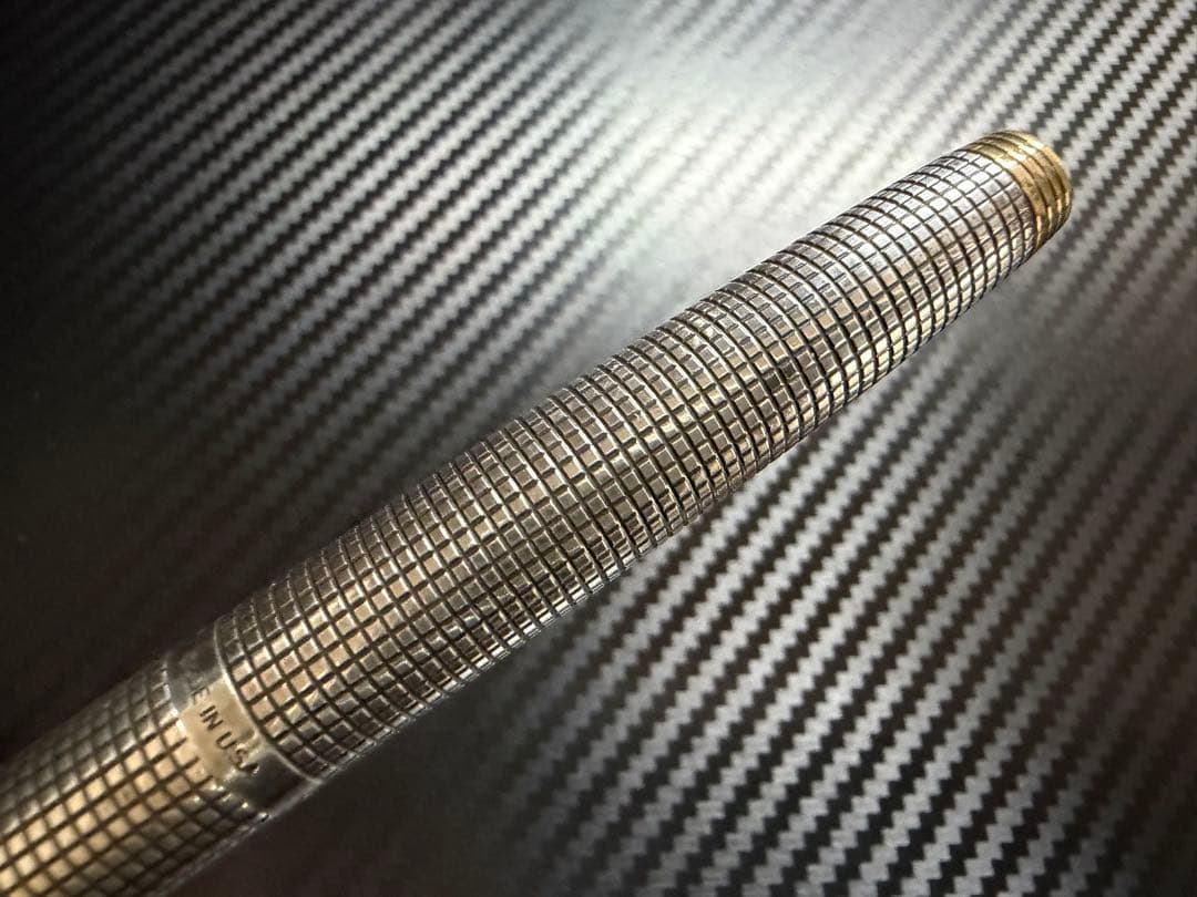 極美品 パーカー フラットトップ 75 65 F 万年筆 スターリングシルバー