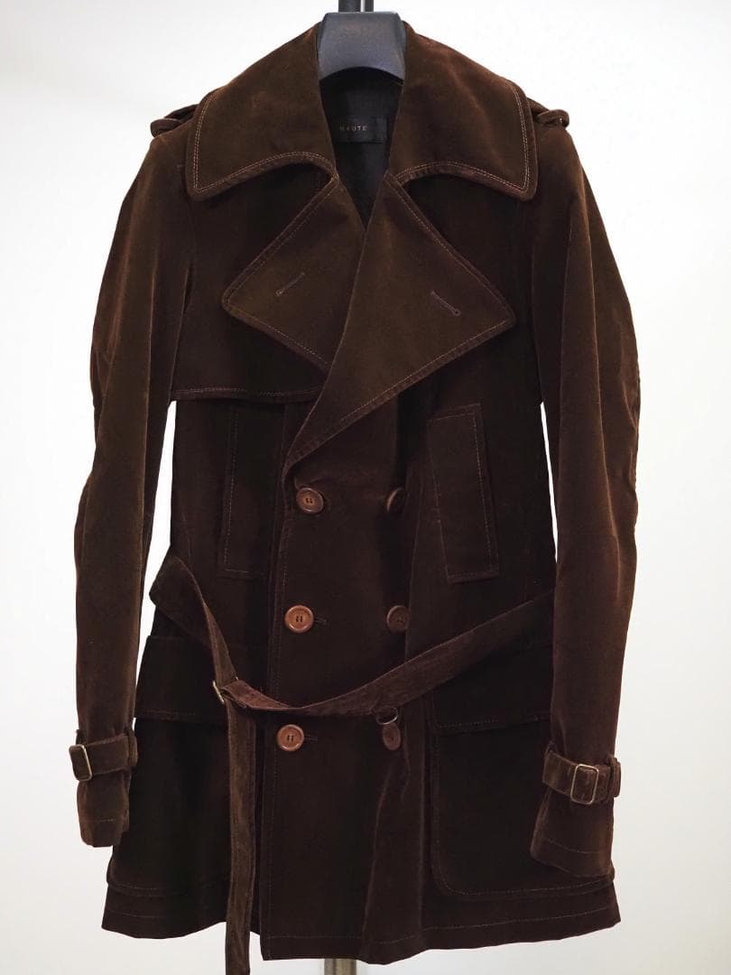 HAUTE VINCENZO DE COTIIS ベロアトレンチコート44