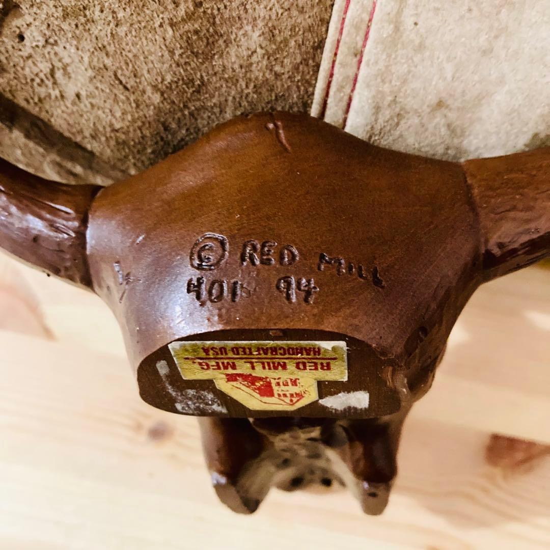 牛　ツノ　ウエスタン　RED MILL MFG　彫刻　おまけ付