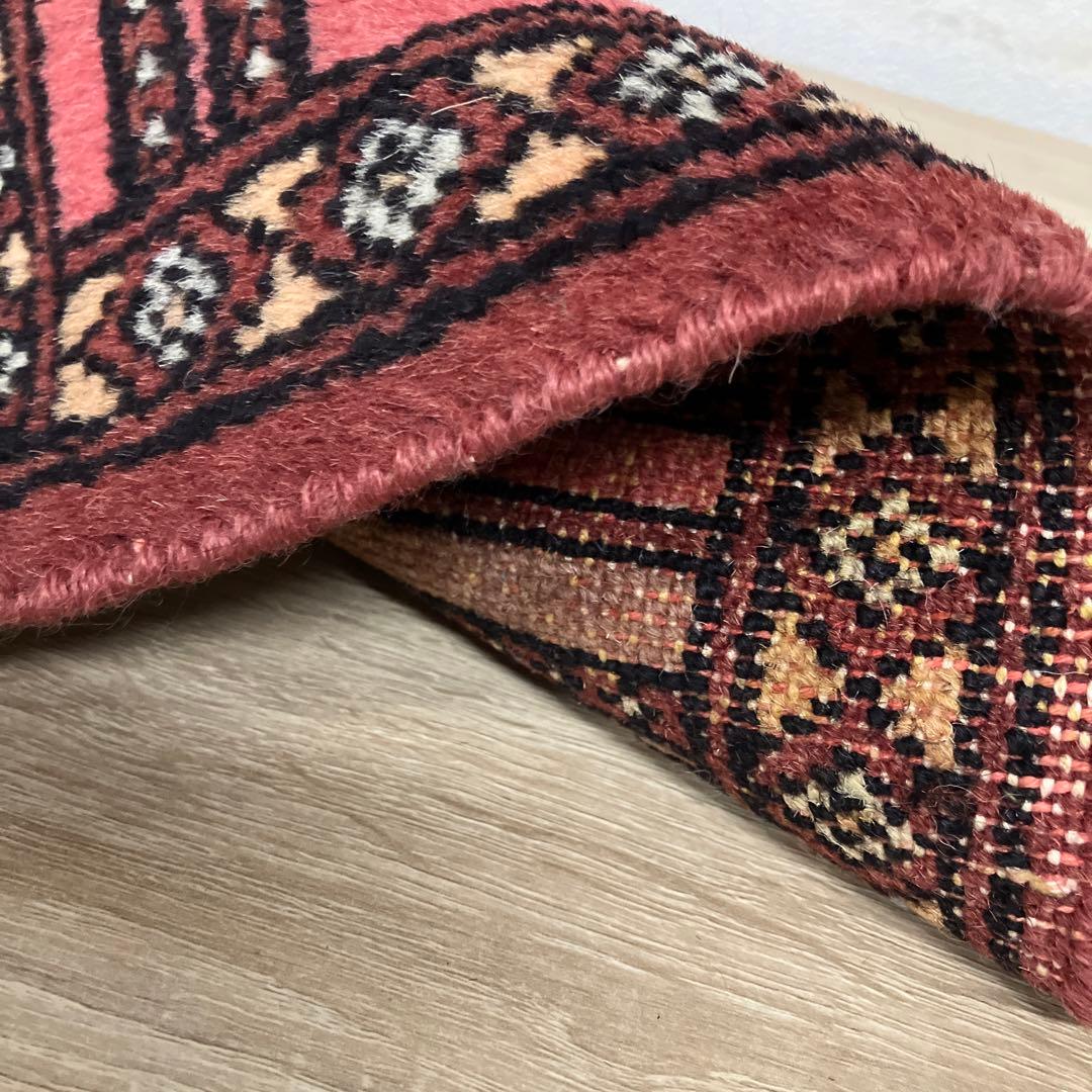 ラグ手織り絨毯　ミニラグ　ヴィンテージ ラグ　トライバルラグ32cmx63cm