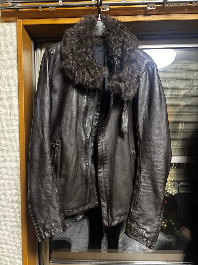 SHELLAC ダークブラウン レザージャケット 46