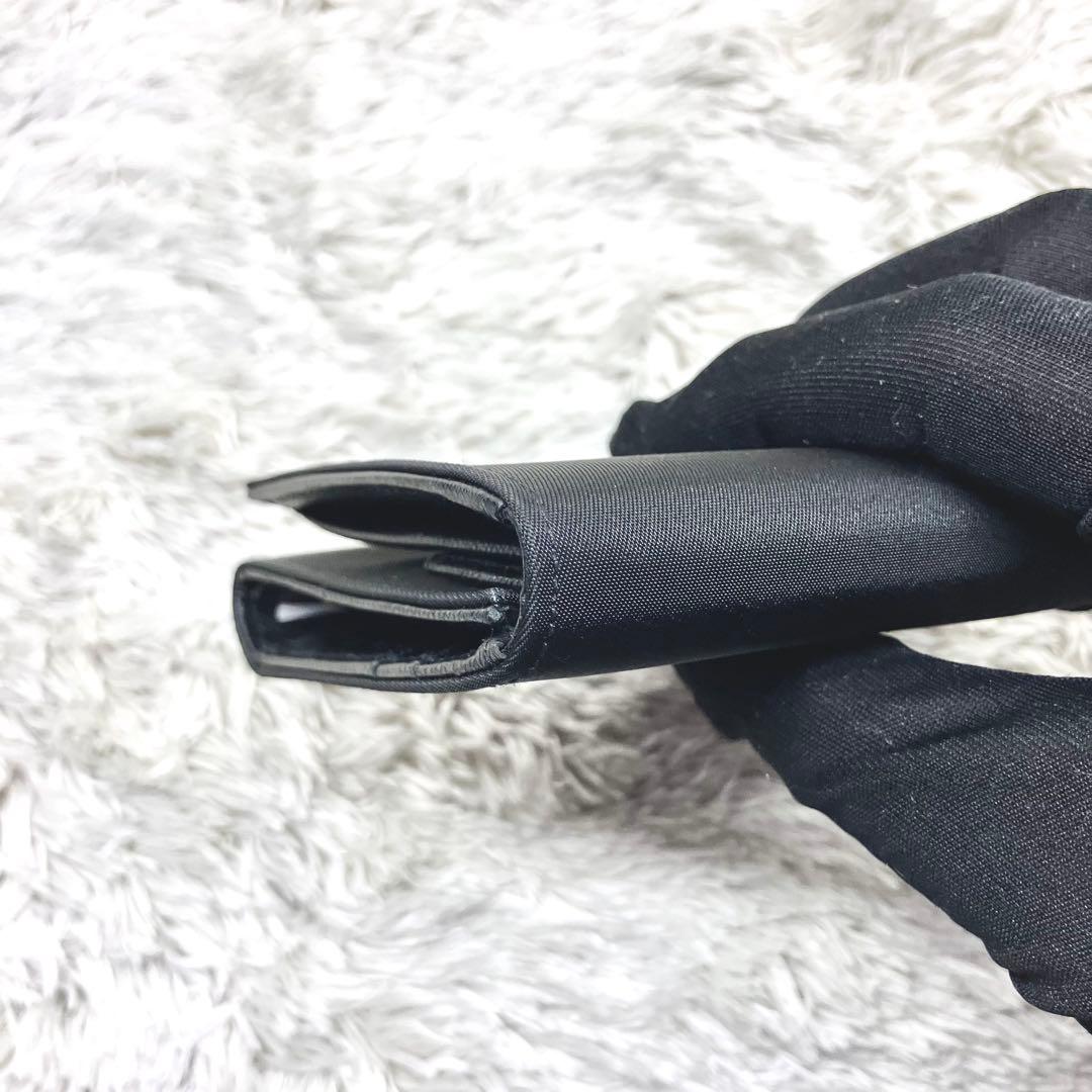 未使用級✨ PRADA 三つ折り財布 ナイロン 三角ロゴ ブラック テスート