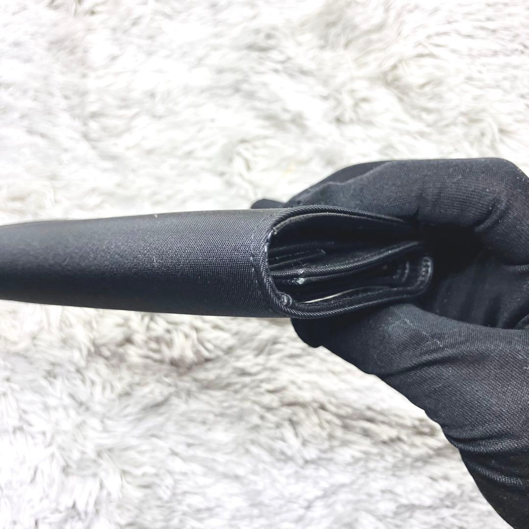 未使用級✨ PRADA 三つ折り財布 ナイロン 三角ロゴ ブラック テスート