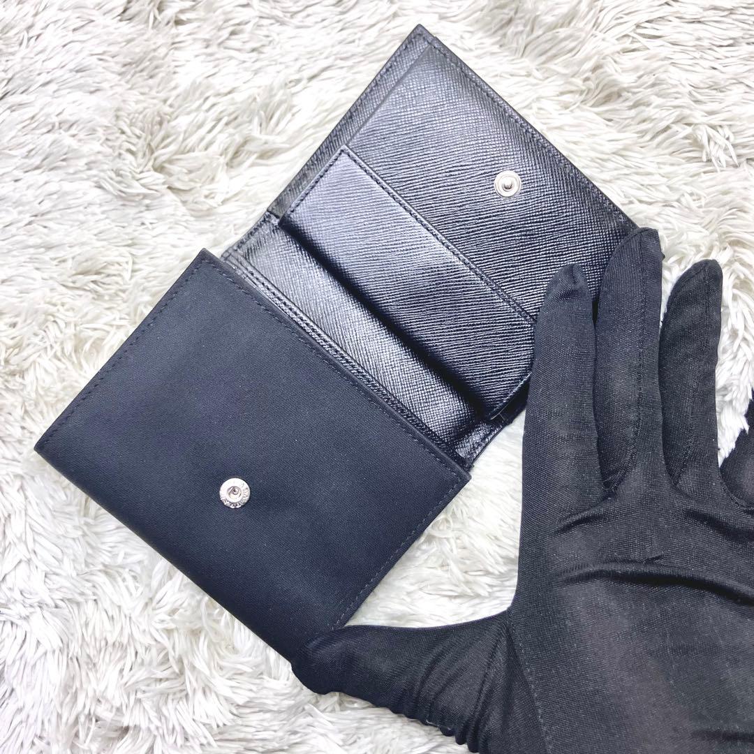 未使用級✨ PRADA 三つ折り財布 ナイロン 三角ロゴ ブラック テスート