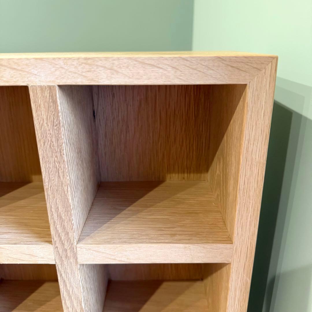 超美品！フルオーダーメイド無垢オーク材・マス目棚・コレクション ラック シェルフ