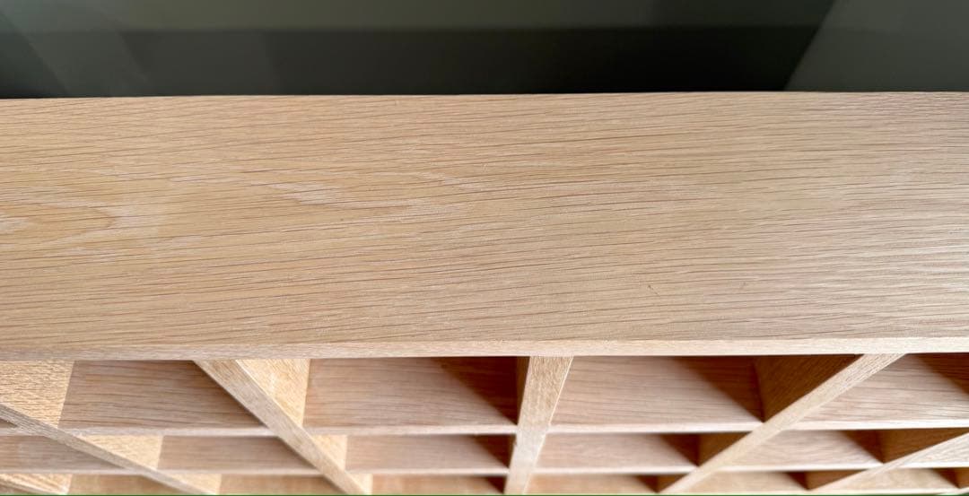 超美品！フルオーダーメイド無垢オーク材・マス目棚・コレクション ラック シェルフ