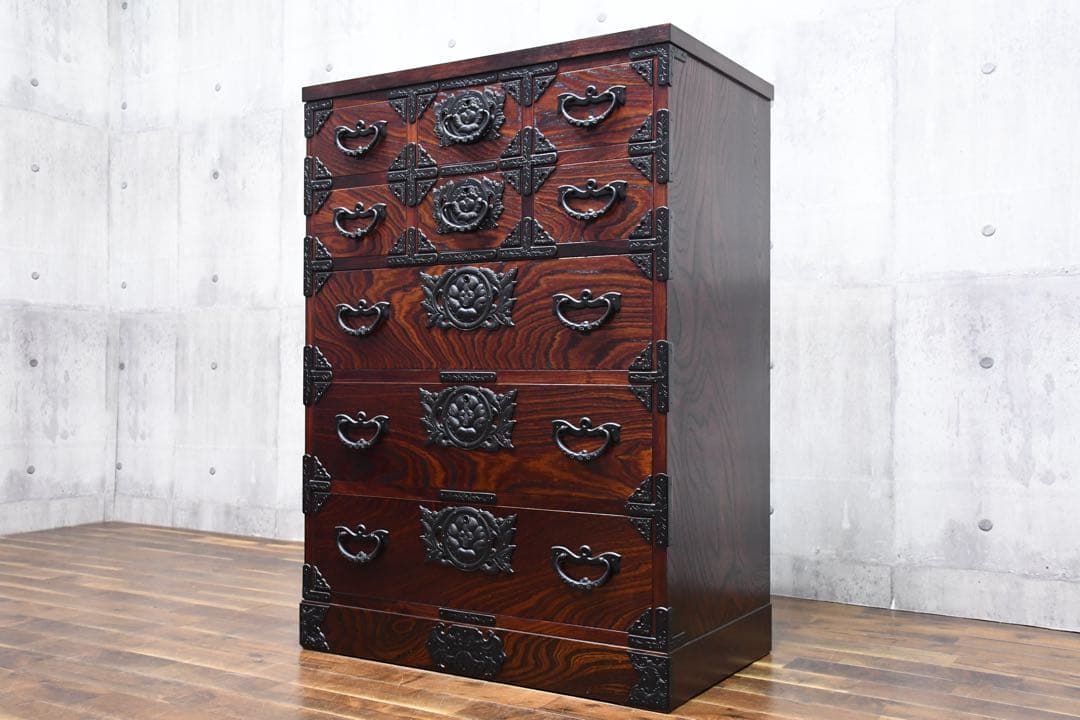 FAC28 岩谷堂箪笥 No.865 あおば3号 整理タンス 欅材 拭漆塗り