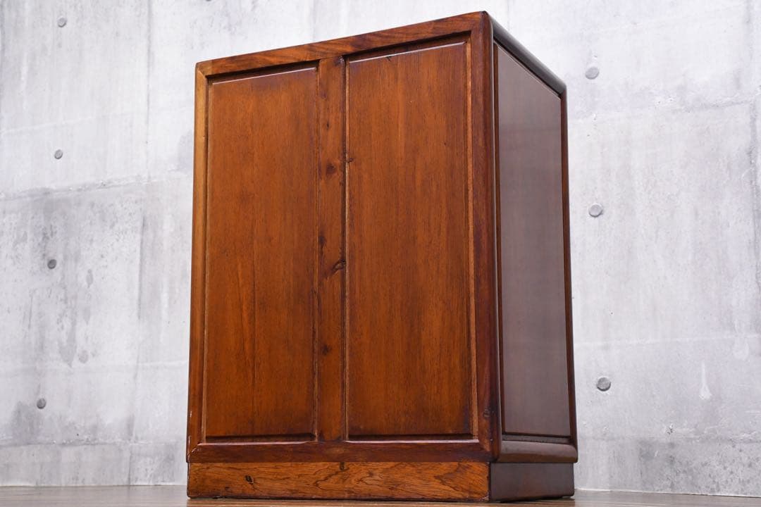 EHK79 唐木 カリン/花梨 無垢材 螺鈿細工 5段チェスト 葡萄模様 抽斗