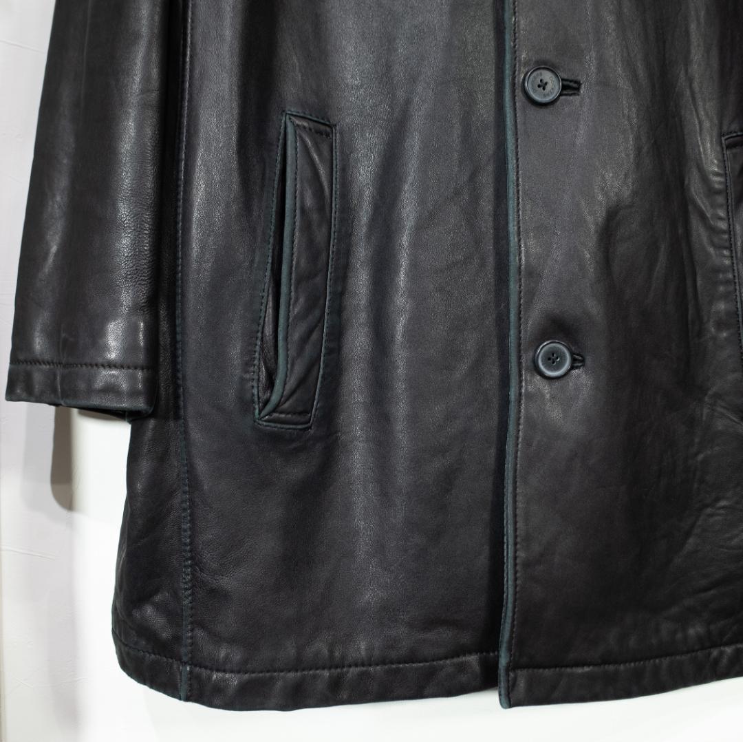 00s Dockers Premium ラムレザー カーコート XL 黒