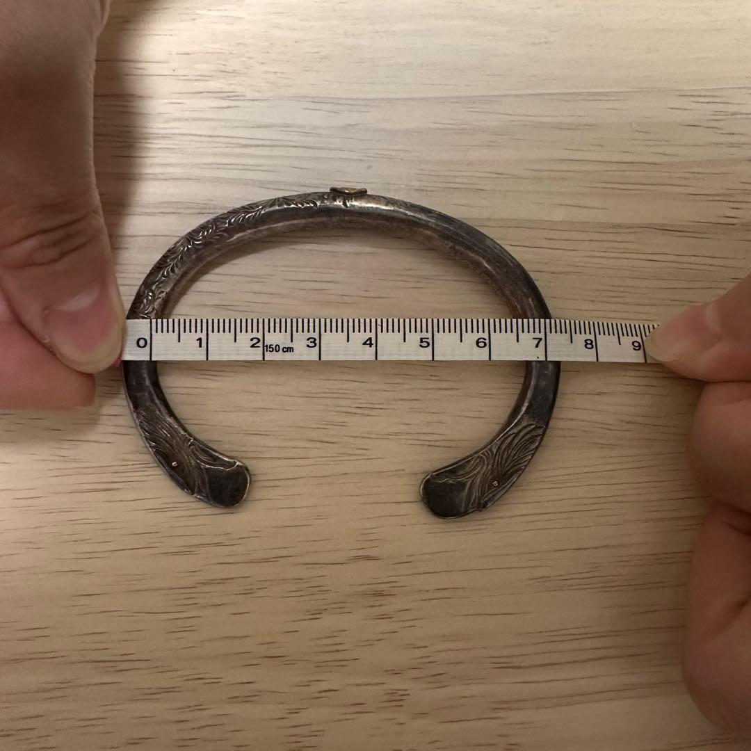 彫刻デザイン バングル　シルバー925 アクセサリー