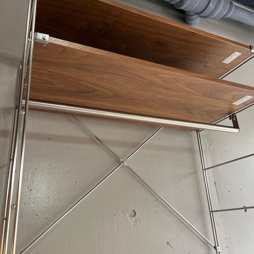 美品★無印 ステンレスユニットシェルフ・ウォールナット材・ワードローブセット