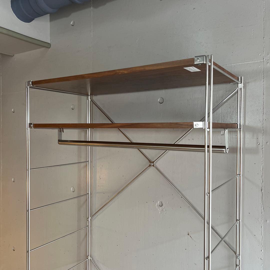 美品★無印 ステンレスユニットシェルフ・ウォールナット材・ワードローブセット