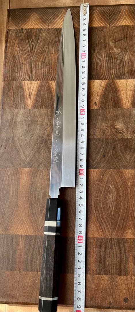 堺打刃物　水本焼　柳刃　尺一　包丁 　刺身　青鋼　水野鍛錬所　黒檀