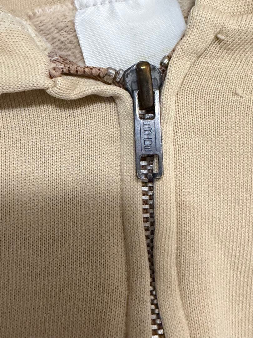 ビ*ン様 60s-70s ビンテージ 無地ジップパーカーPRTDEジップ フェー