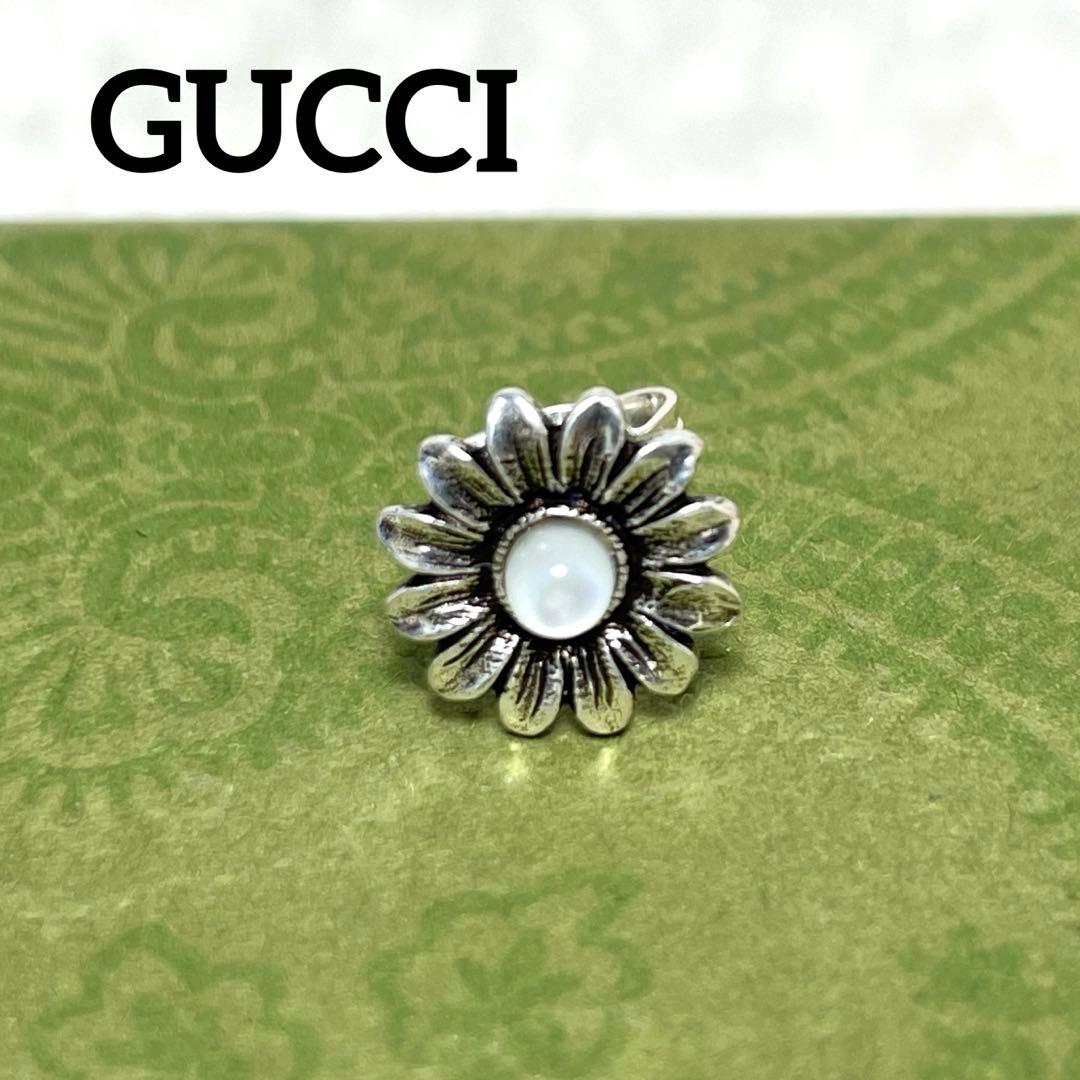 【極美品】グッチ　フラワーモチーフピアス片耳　燻加工　メンズ/レディース