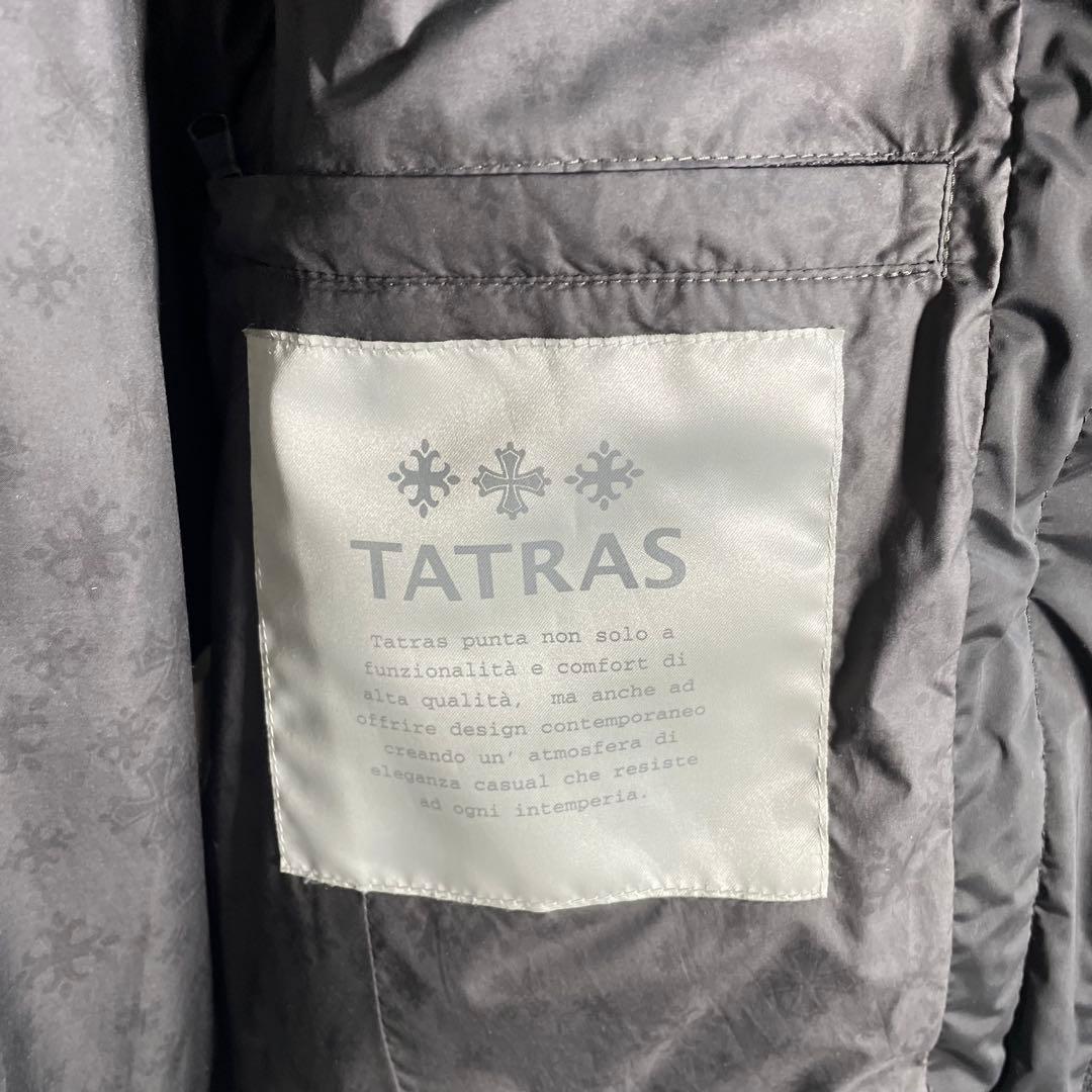 【人気】タトラスダウンジャケットダウンコート　黒　ファー　ラクーン　ロゴRライン