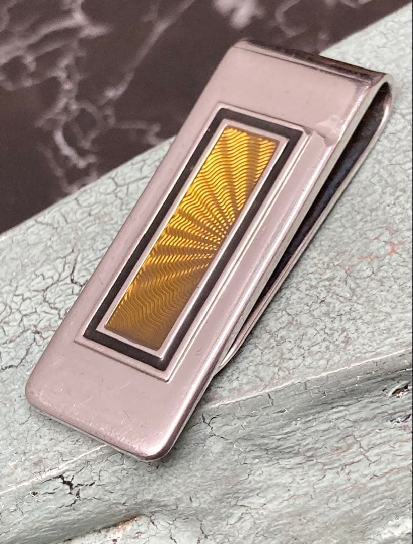 [A5] dunhill / Silver925 マネークリップ ギョーシェ模様