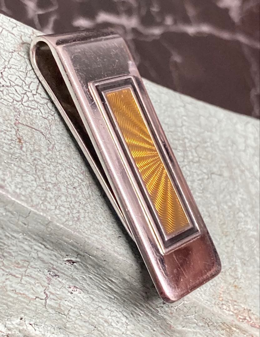 [A5] dunhill / Silver925 マネークリップ ギョーシェ模様