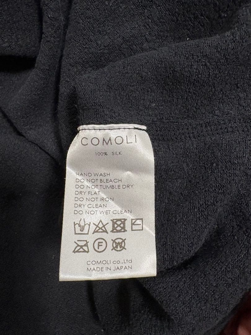COMOLI シルクフリース長袖クルー ネイビー 21AW