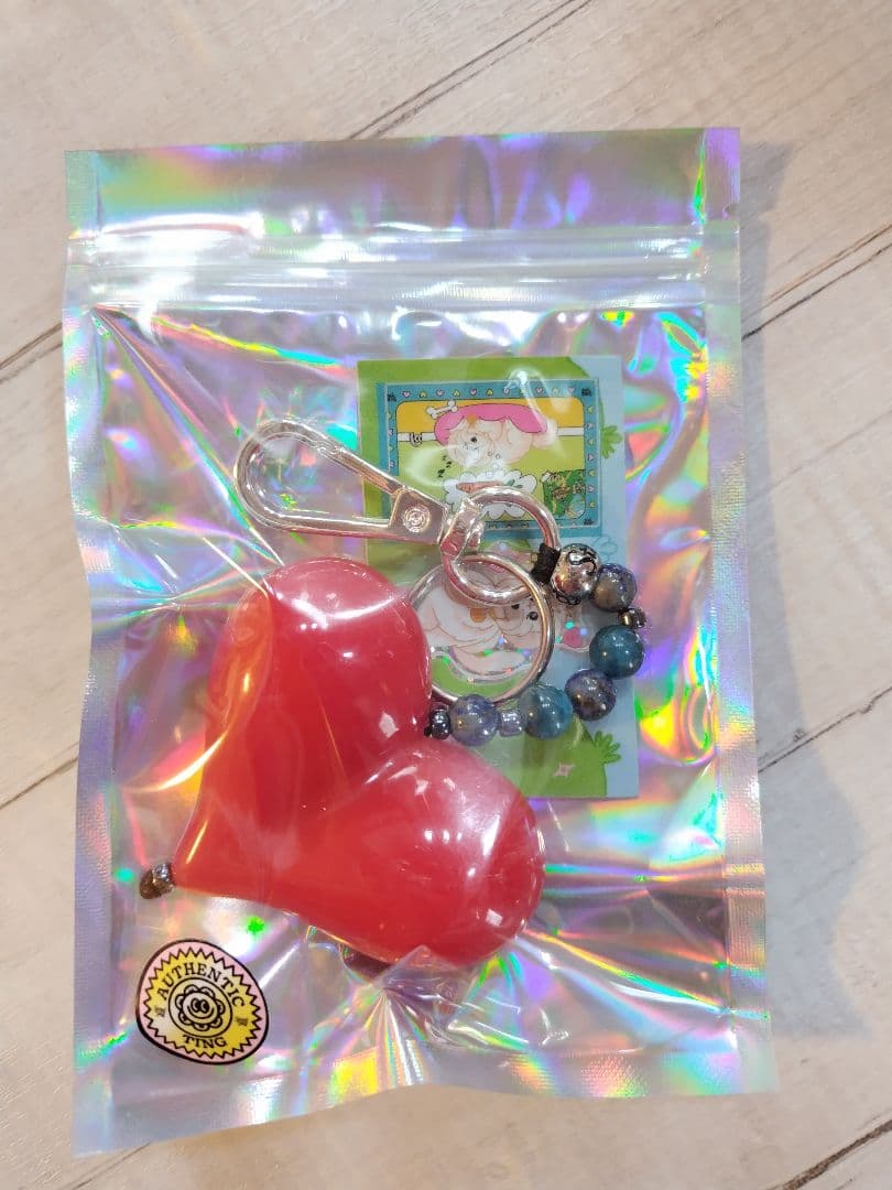 String Ting キーホルダー BIGハート レッド