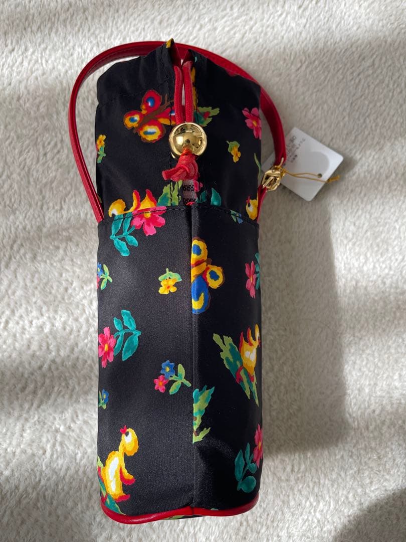 新品FEILER 花柄 ペットボトルポーチ 黒