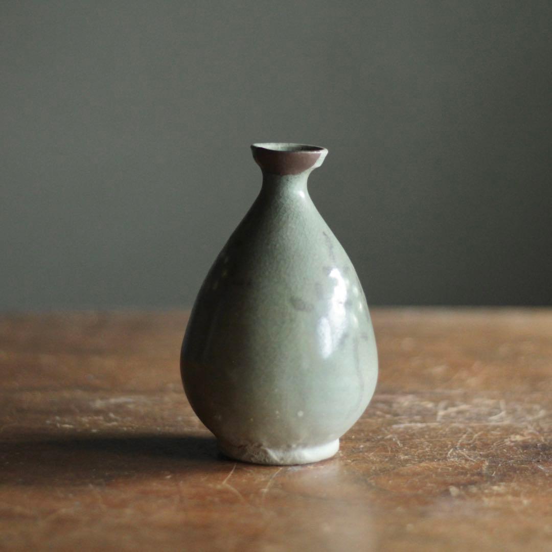 高麗青磁 白黒象嵌 徳利 酒器 古美術 古道具 アンティーク 朝鮮美術 高麗美術